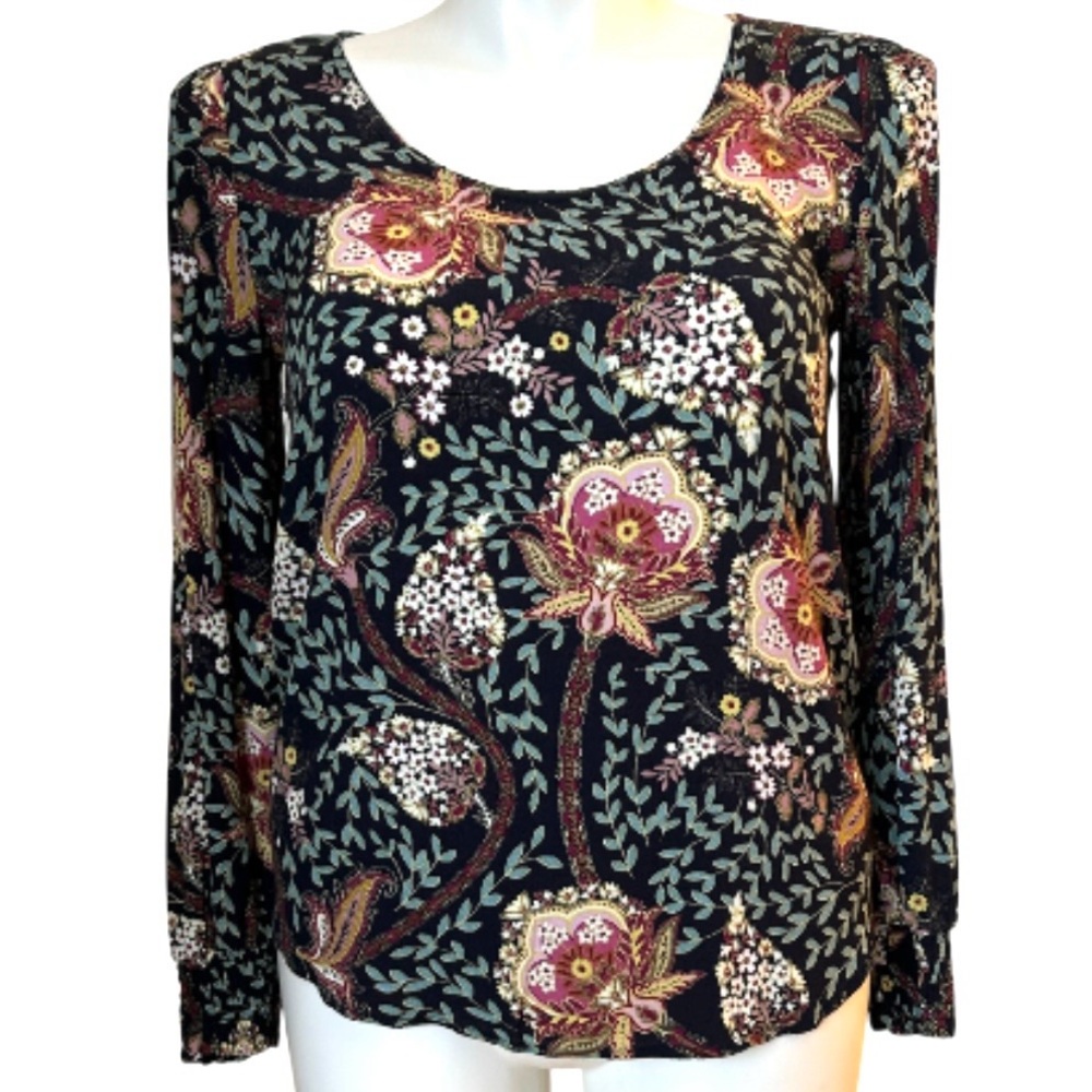 LOFT Multicolor Floral Long Sleeve Blouse Sz.S